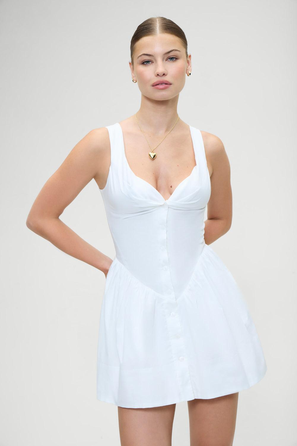 Charlotte Corset  Mini Dress - White Product Image