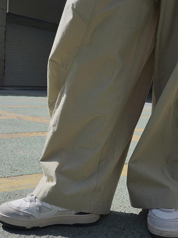 Loose Wide Leg Solid Color Split-Joint Casual Pants Bottoms Trousers Product Image