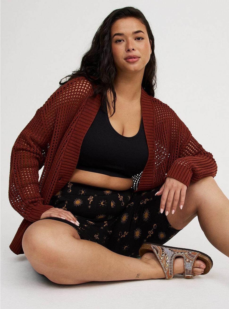 Open Stitch Cardigan Sweater Product Image