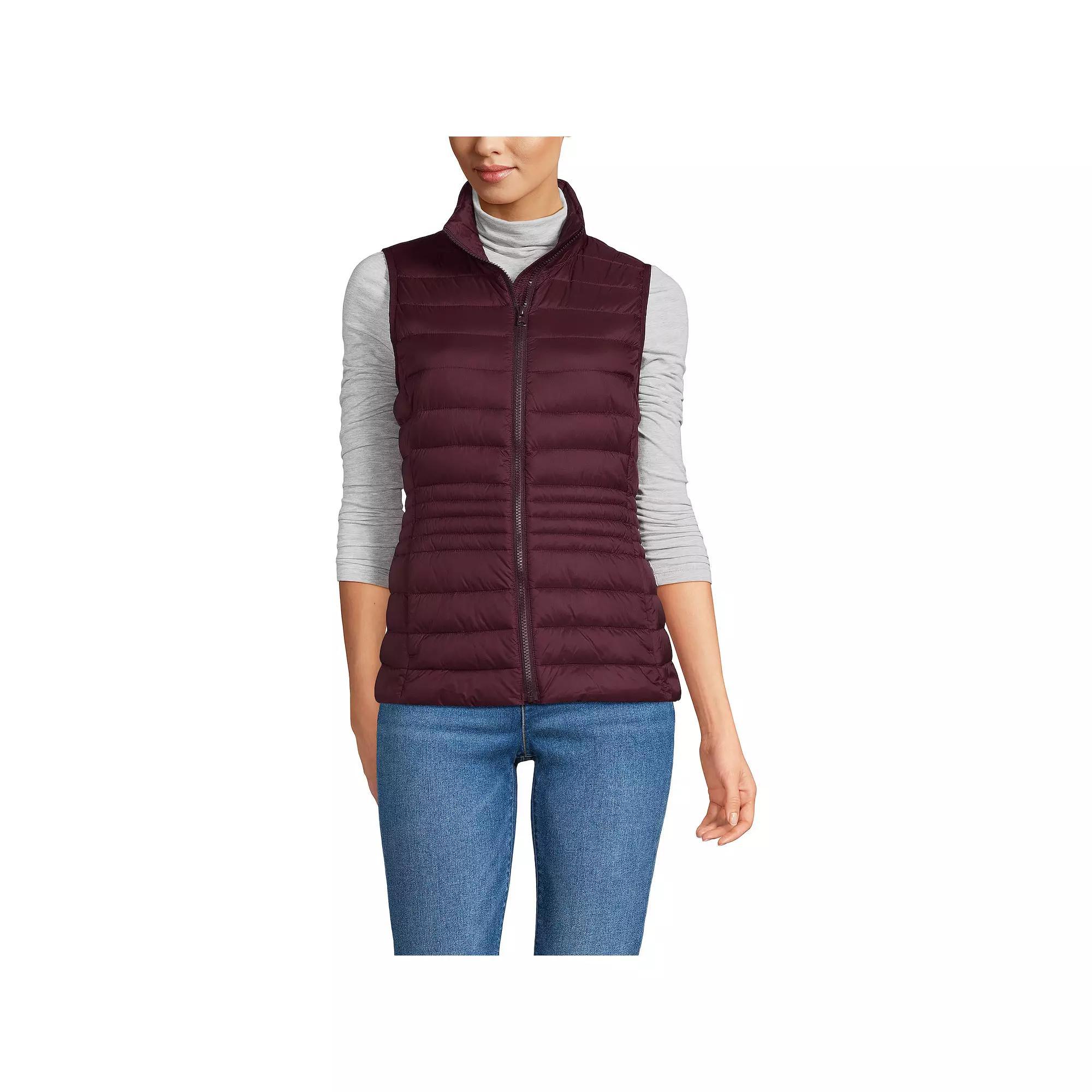 Women's Lands' End Wanderweight Packable Down Vest,  Product Image