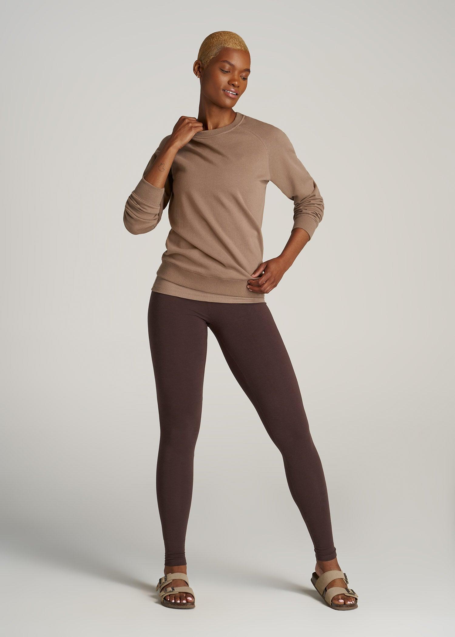 Women's Tall Cotton Leggings in Chocolate Female Product Image