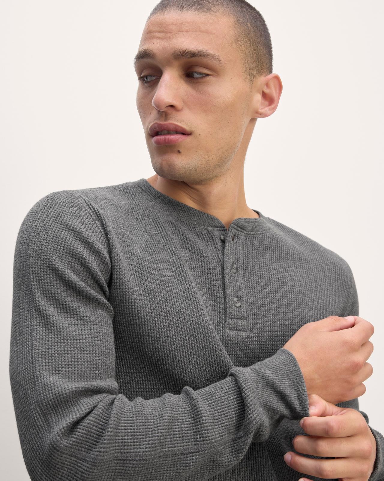The Waffle Long-Sleeve Henley Product Image