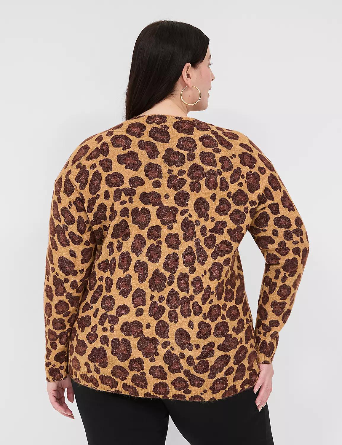 Crew-Neck Animal Printed Sweater Product Image