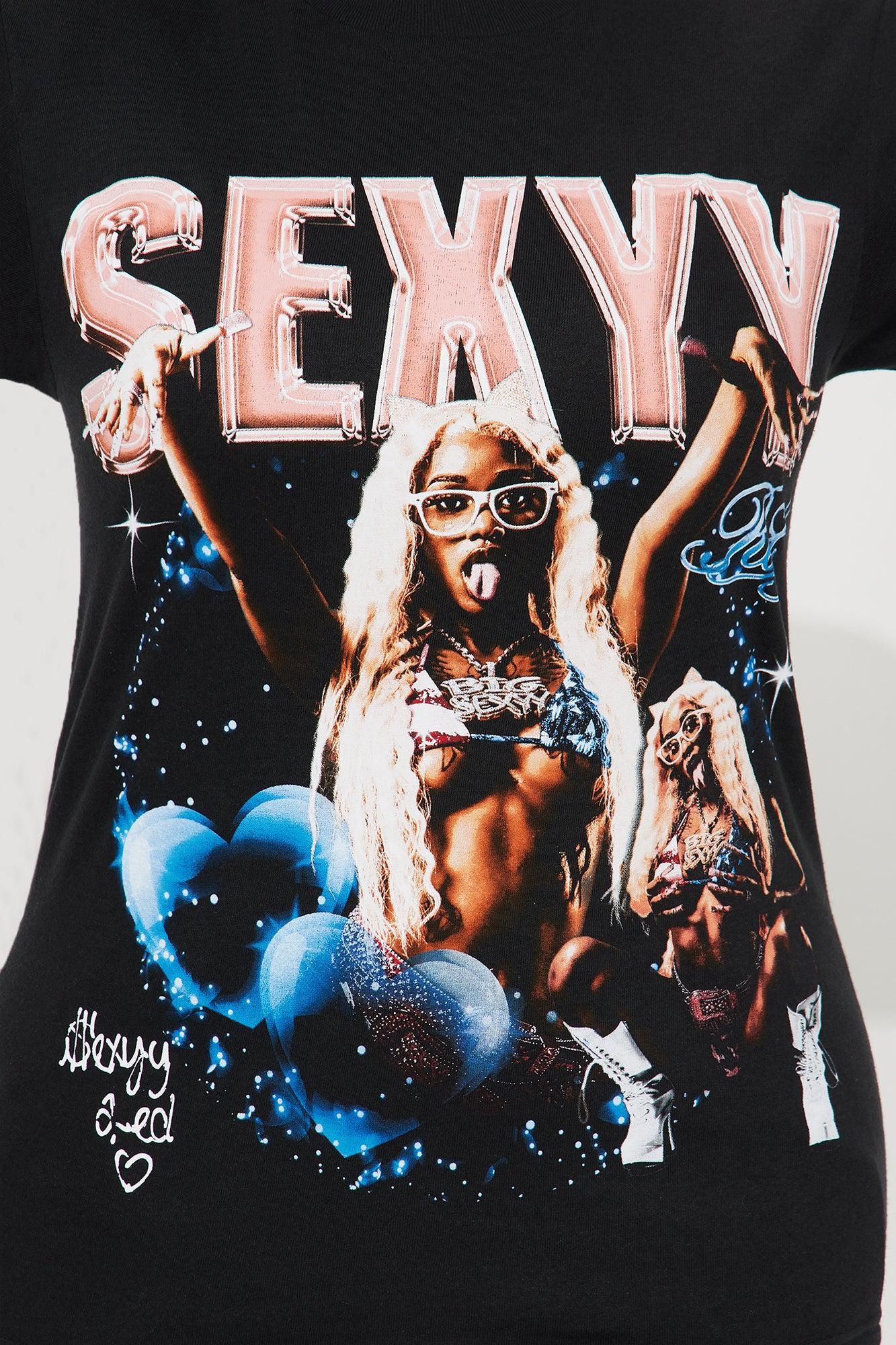 Sexy Red Bubble Hearts Tee - Black Female Product Image