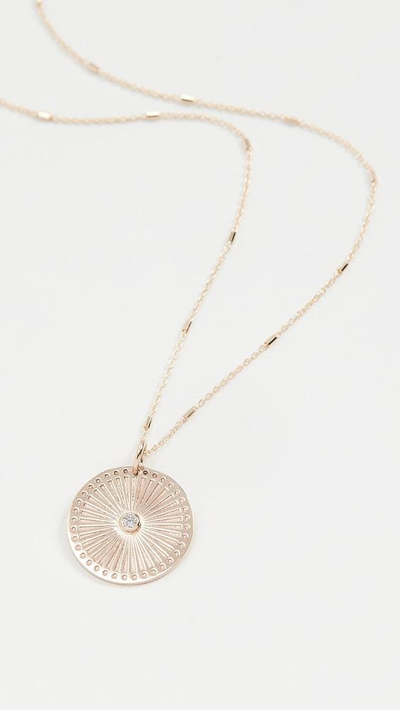 Zoe Chicco 14k Small Sunbeam Medallion Necklace | Shopbop Product Image