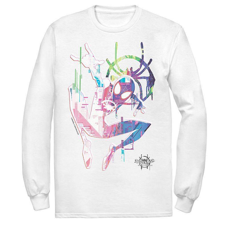 Men's Marvel Spiderverse Watercolor Spidey Pose Tee, Size: Large, White Product Image