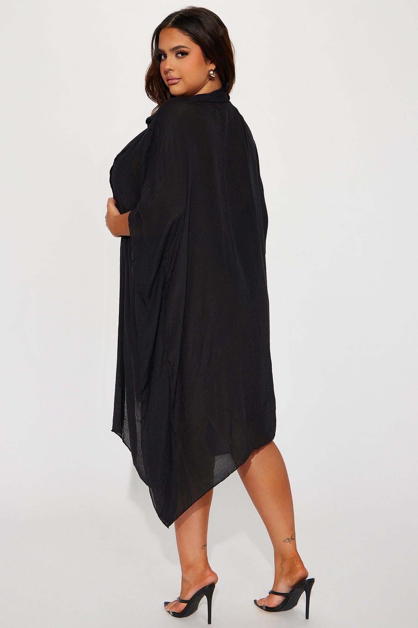 Megan Swim Cover Up Kimono - Black Product Image