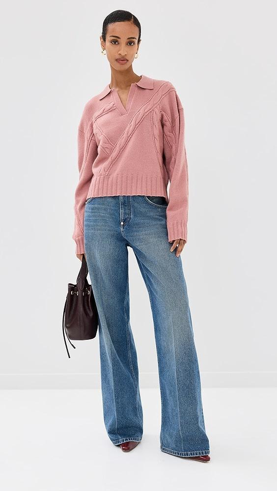 Prabal Gurung Cable Polo Sweater | Shopbop Product Image