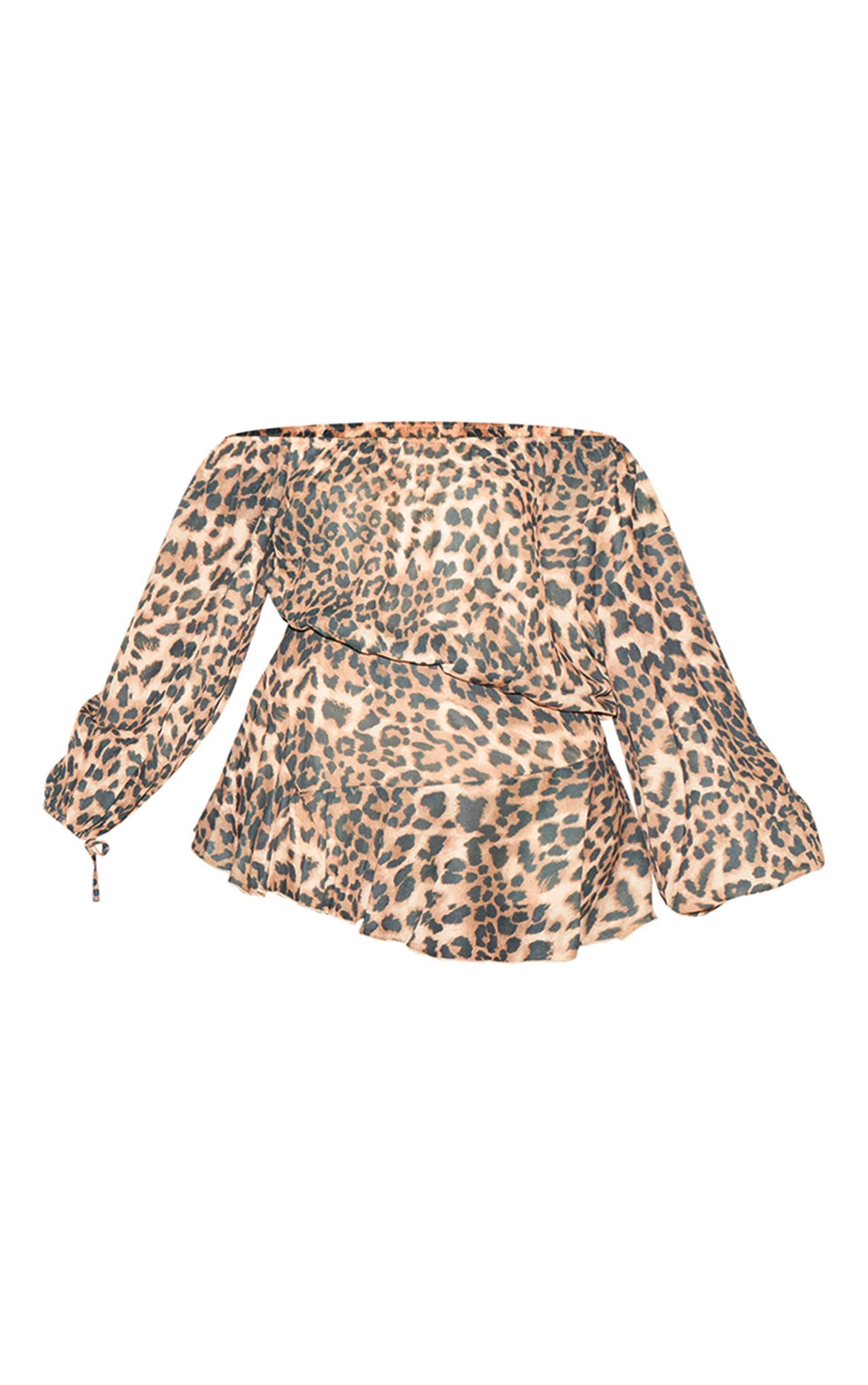 Leopard Chiffon One Shoulder Floaty Skort Romper Product Image