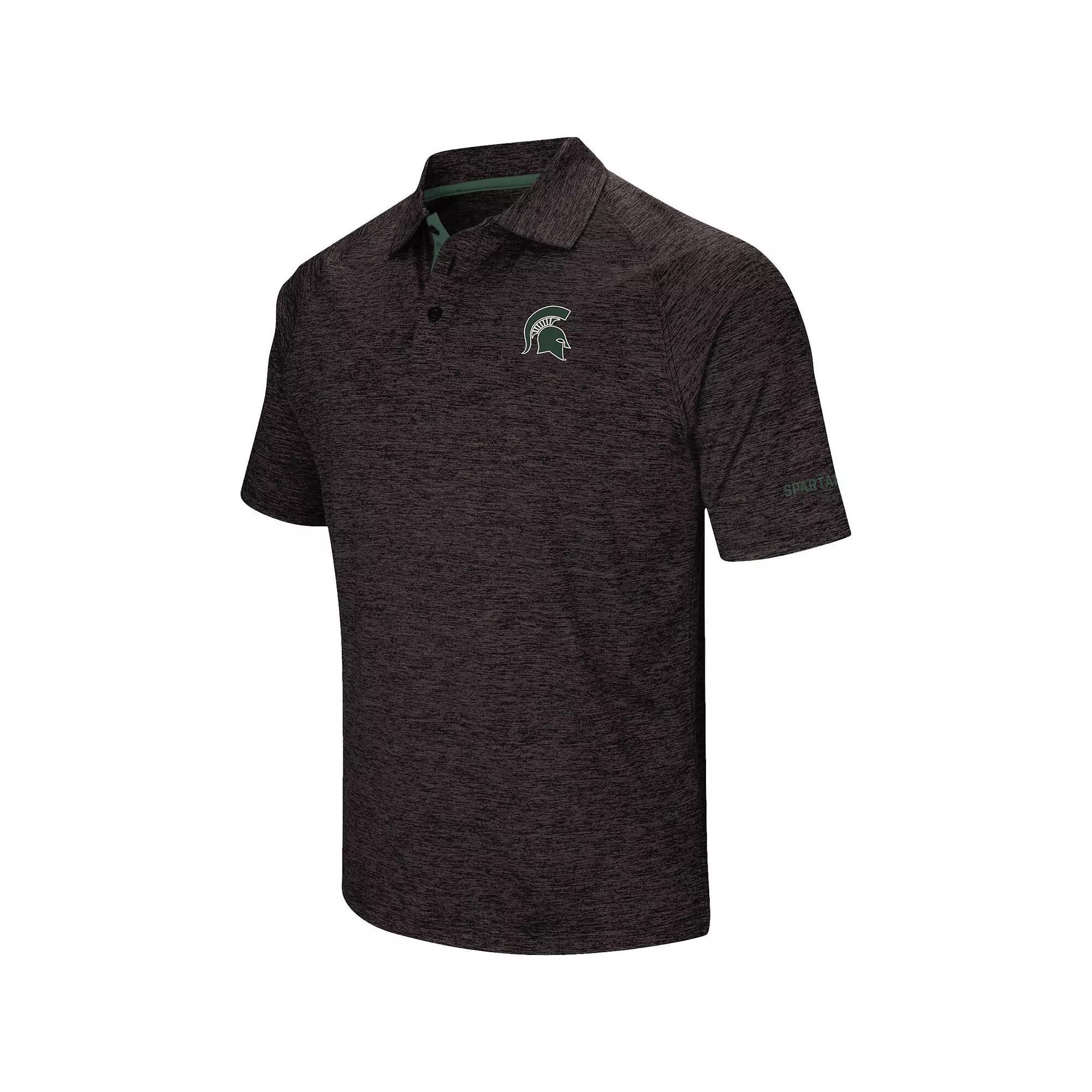 Men's Colosseum Black Michigan State Spartans Down Swing Polo,  Product Image