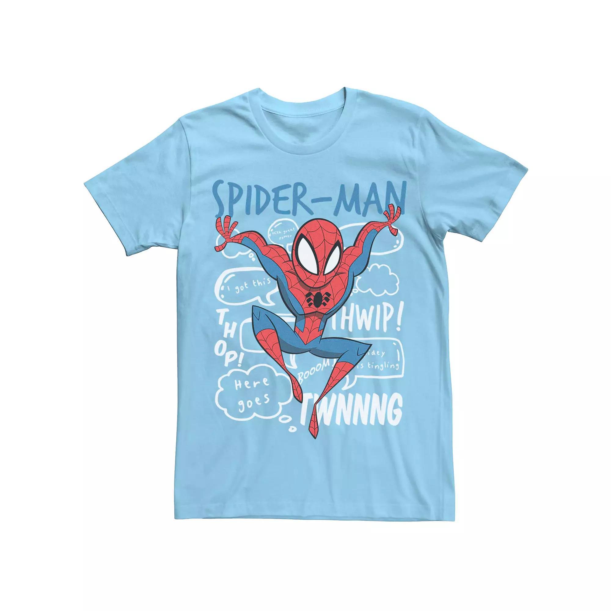 Men's Marvel's Spider-Man Doodle Speech Bubbles Tee,  Product Image