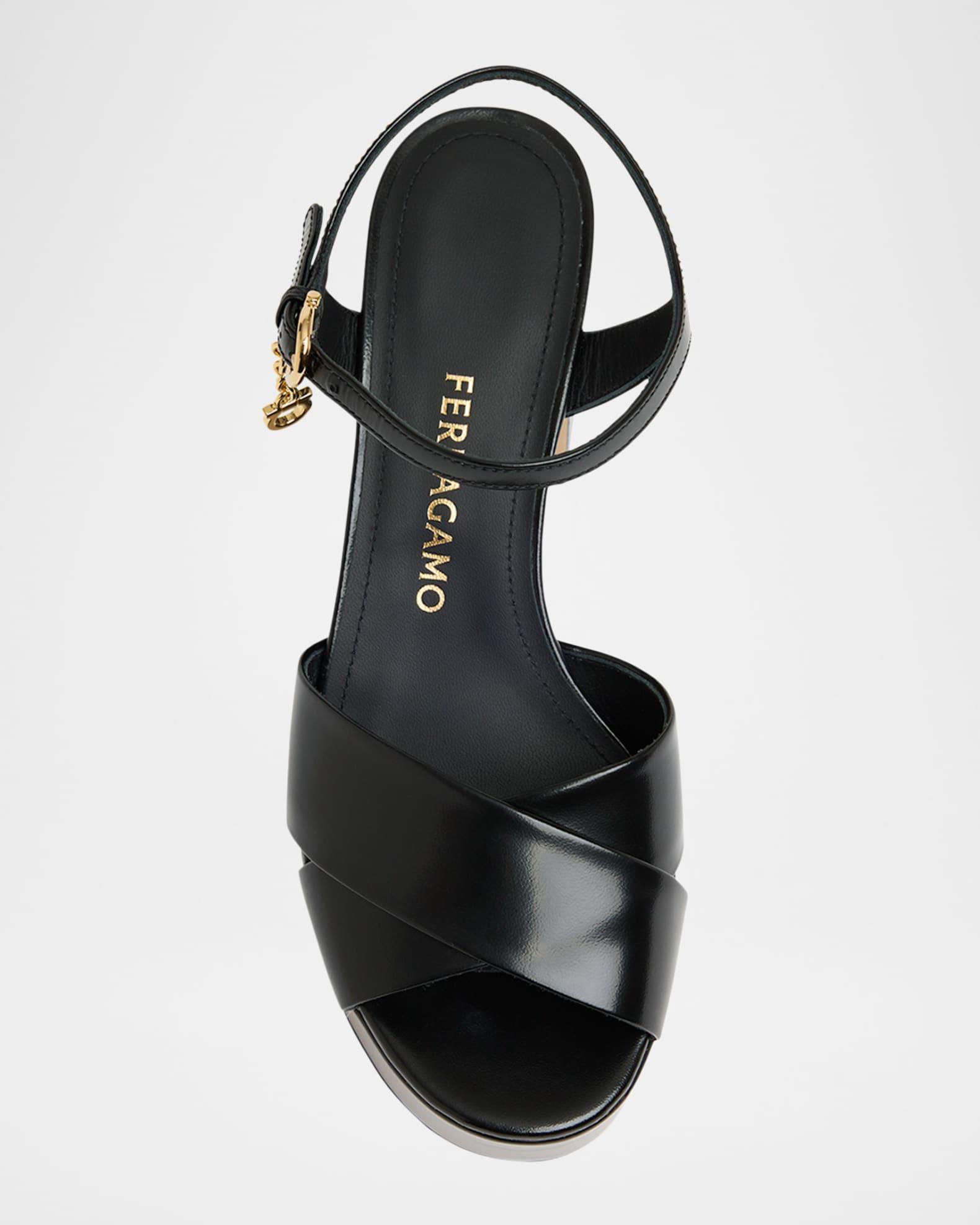 Savia Crisscross Gancini Charm Platform Sandals Product Image