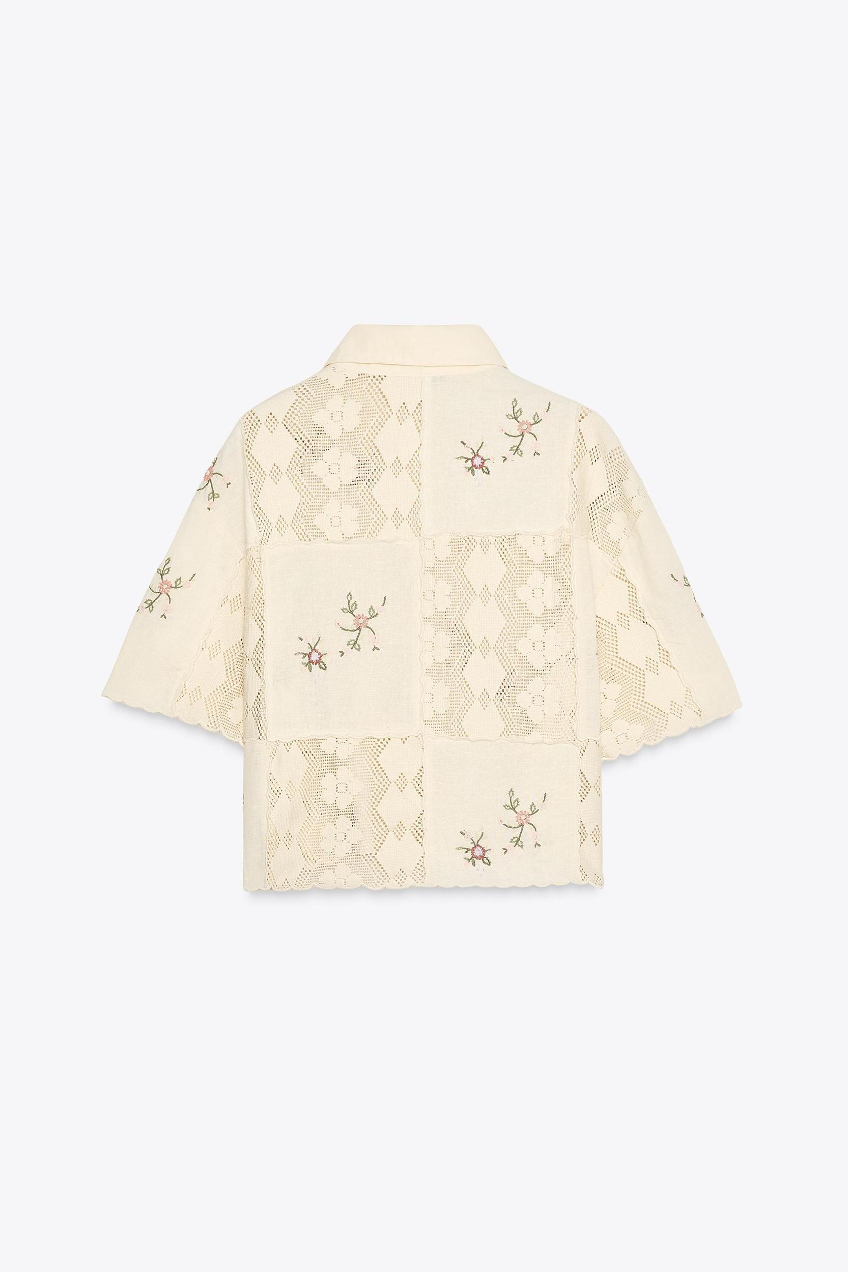 EMBROIDERED CROCHET SHIRT Product Image