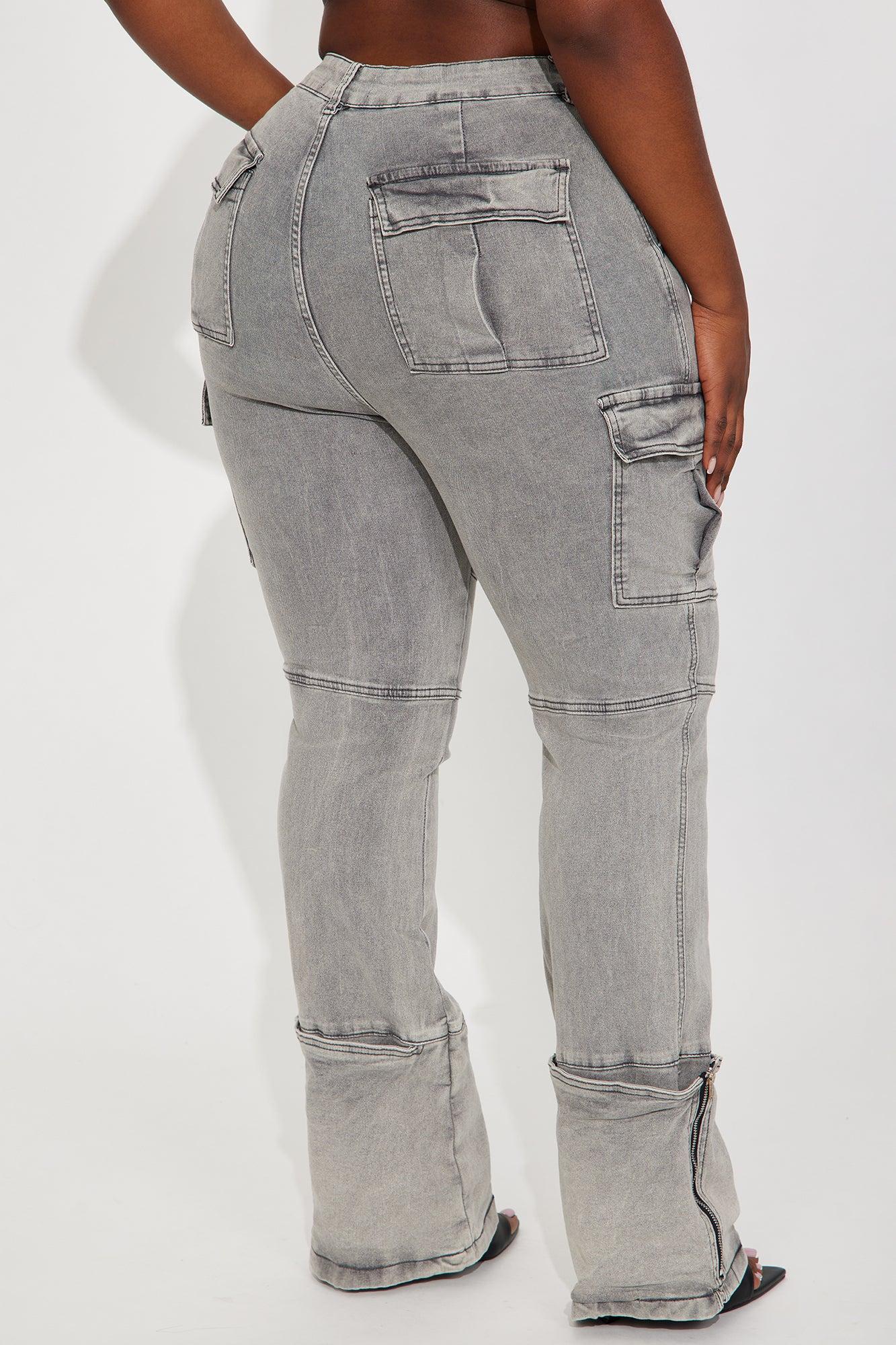 Camden Cargo Utility Jeans - Grey Product Image