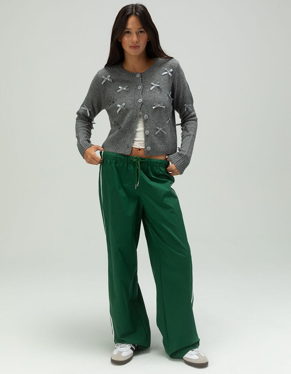 RSQ Womens Multi Bow Crewneck Cardigan - CHARCOAL Product Image