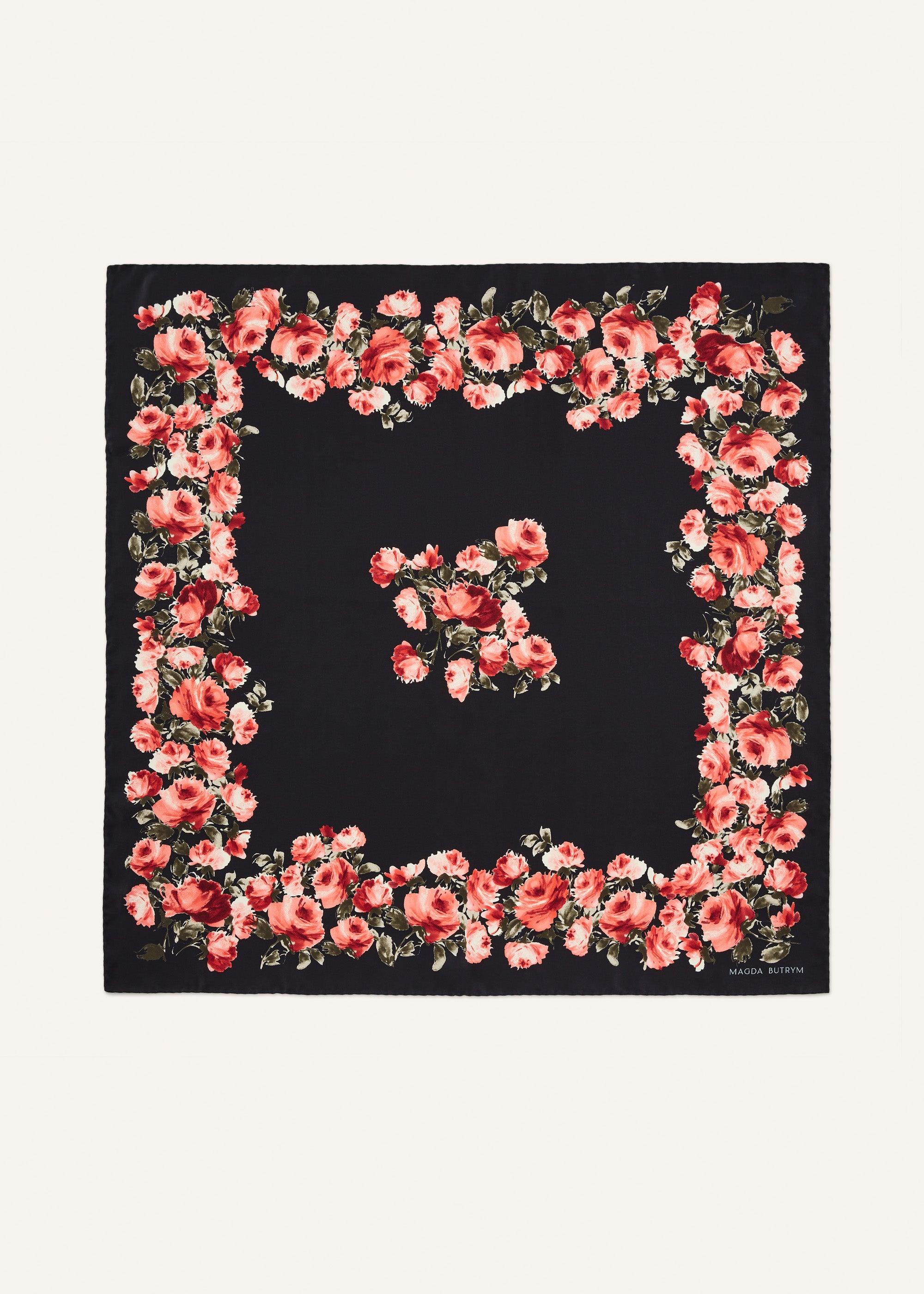 Floral-print scarf in black Product Image