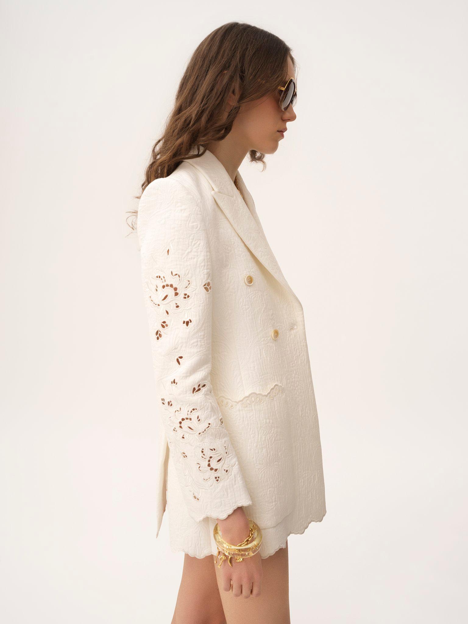 Double-breasted tailored jacket in a cotton mix Product Image