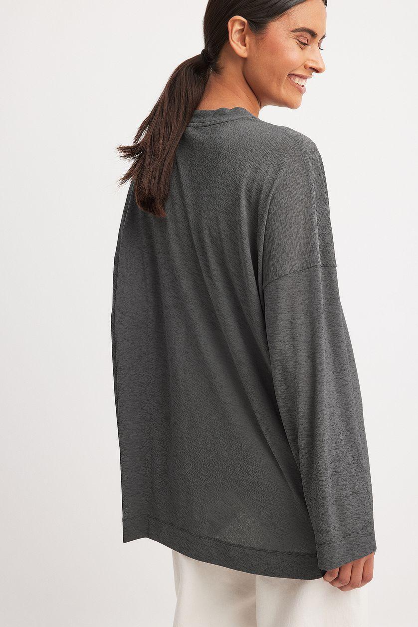 Oversized Sheer Long Sleeve Top Product Image