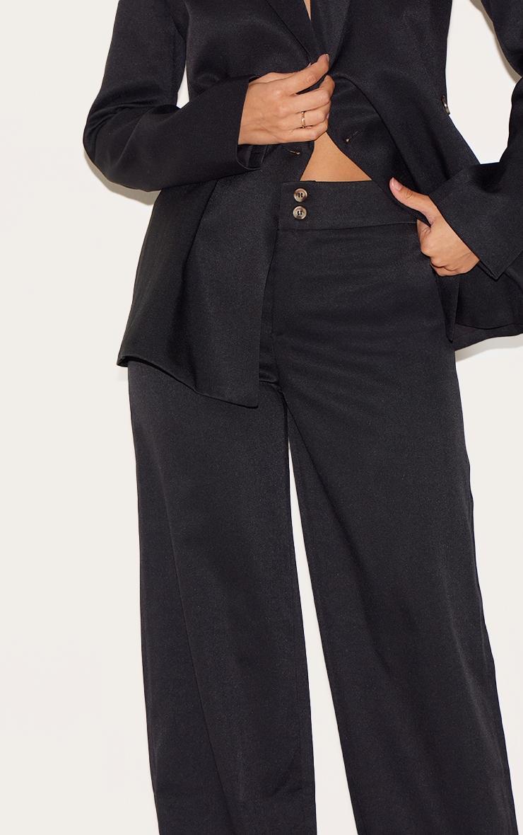 Black Premium Tailored Woven Wide Leg Pants Product Image