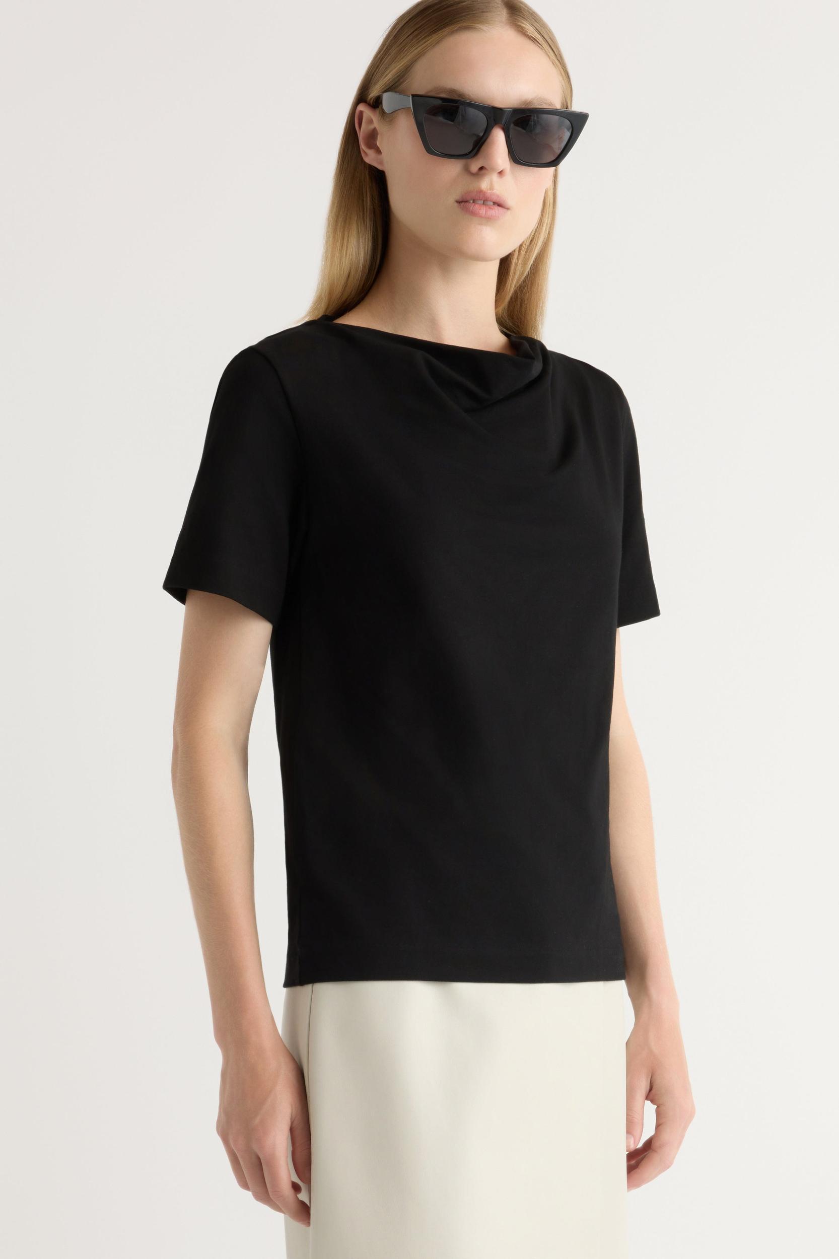 Kendra Organic Cotton Cowl-Neck Tee Product Image