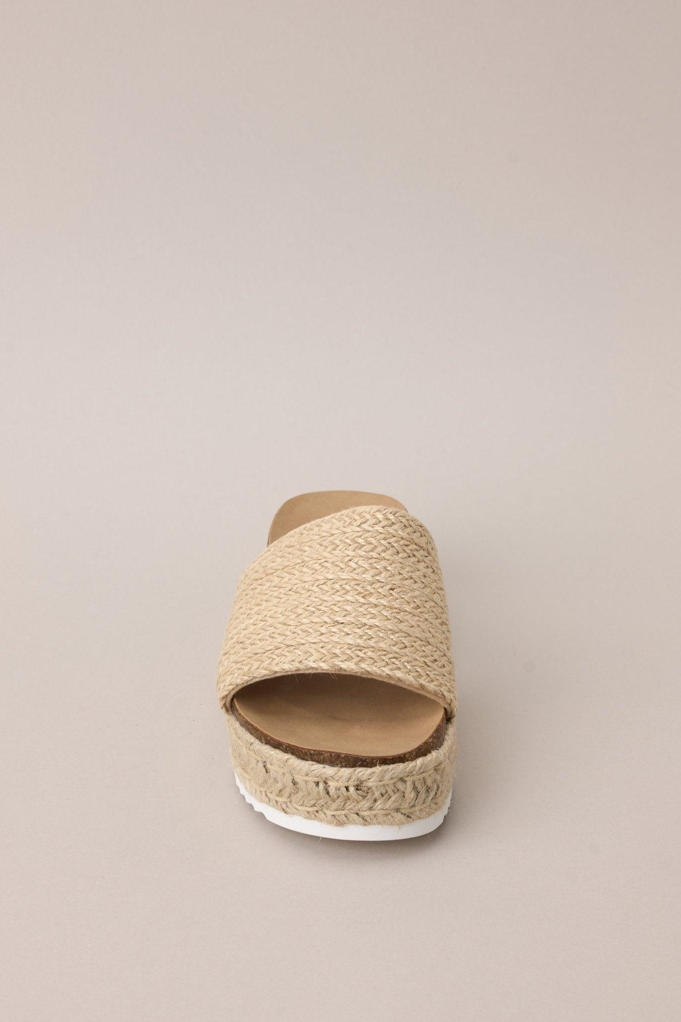 Coastal Serenity Natural Espadrille Platform Sandals Product Image