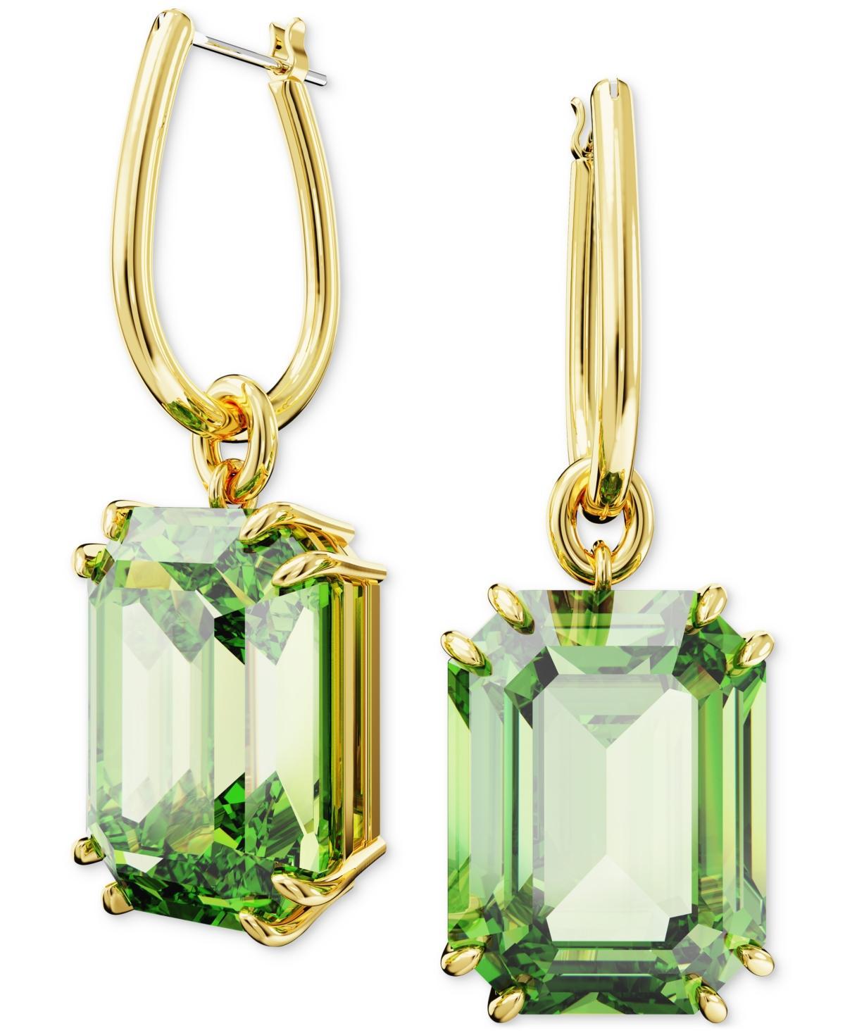 Swarovski Millenia Collection Green Octagon Crystal Cut Drop Earrings Product Image