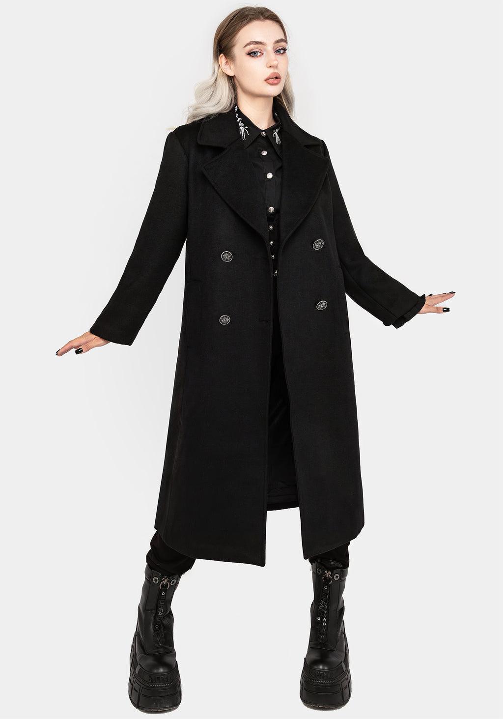 Theia Double Breasted Longline Wool Blend Coat Product Image
