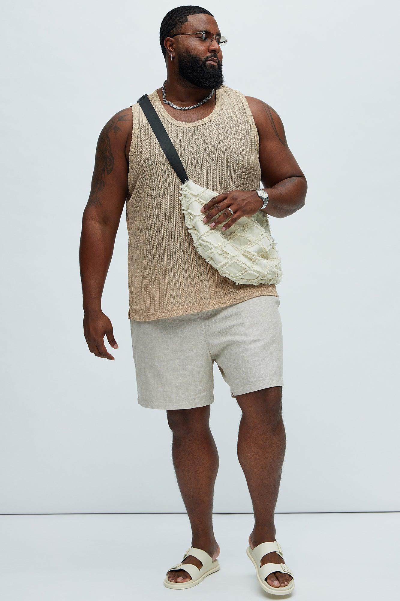 Brannen Textured Relaxed Tank - Tan Product Image