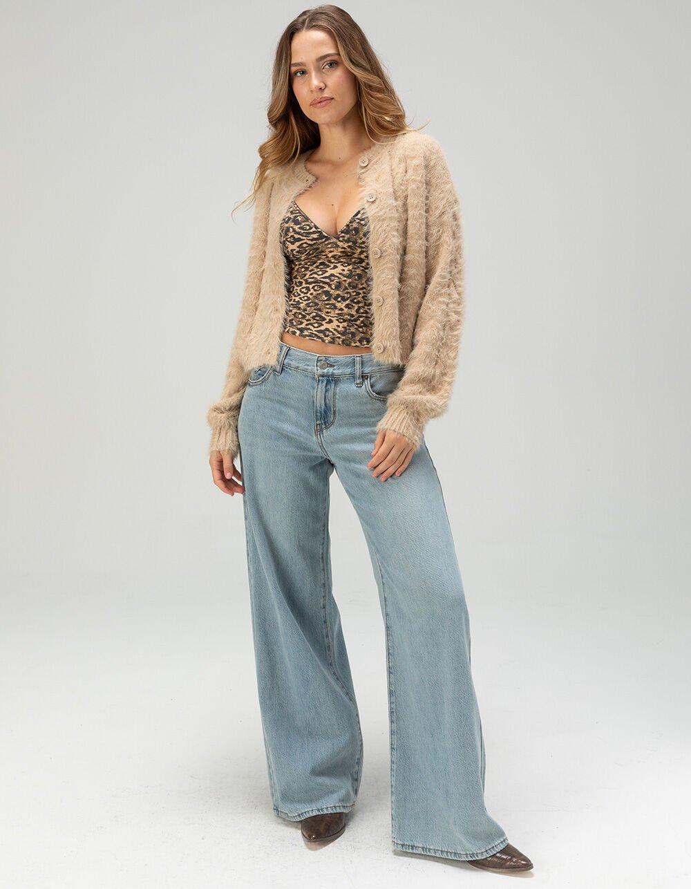 RSQ Womens Cable Fuzzy Cardigan - CREAM Product Image