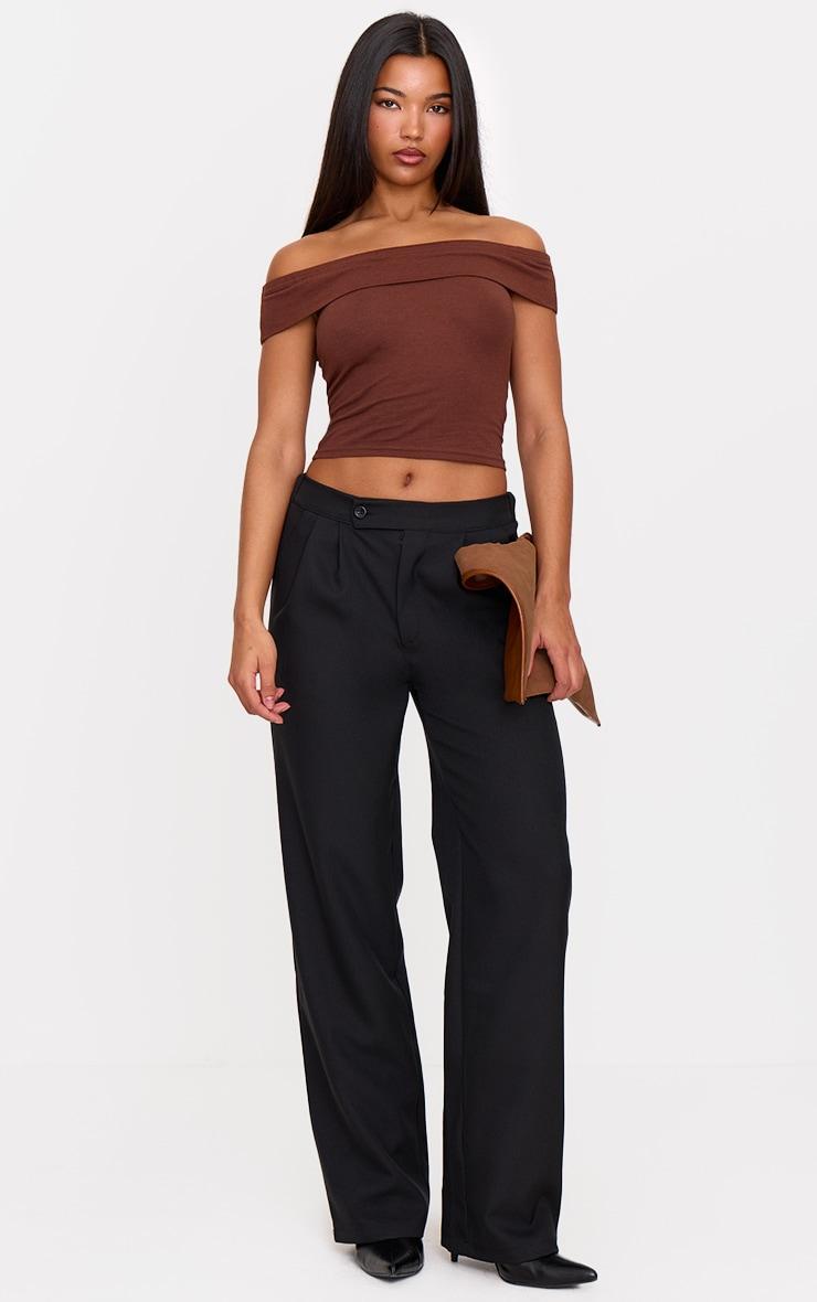 Mocha Modal Cotton Bardot Long Top Product Image