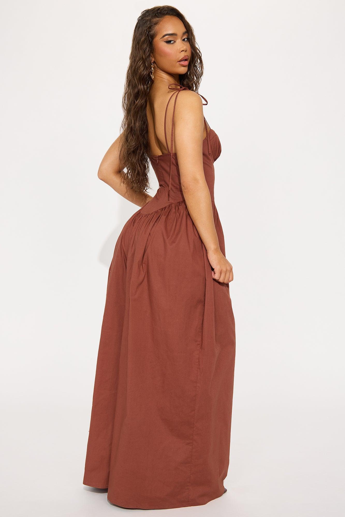 Lighter Than Air Poplin Jumpsuit - Chocolate Product Image