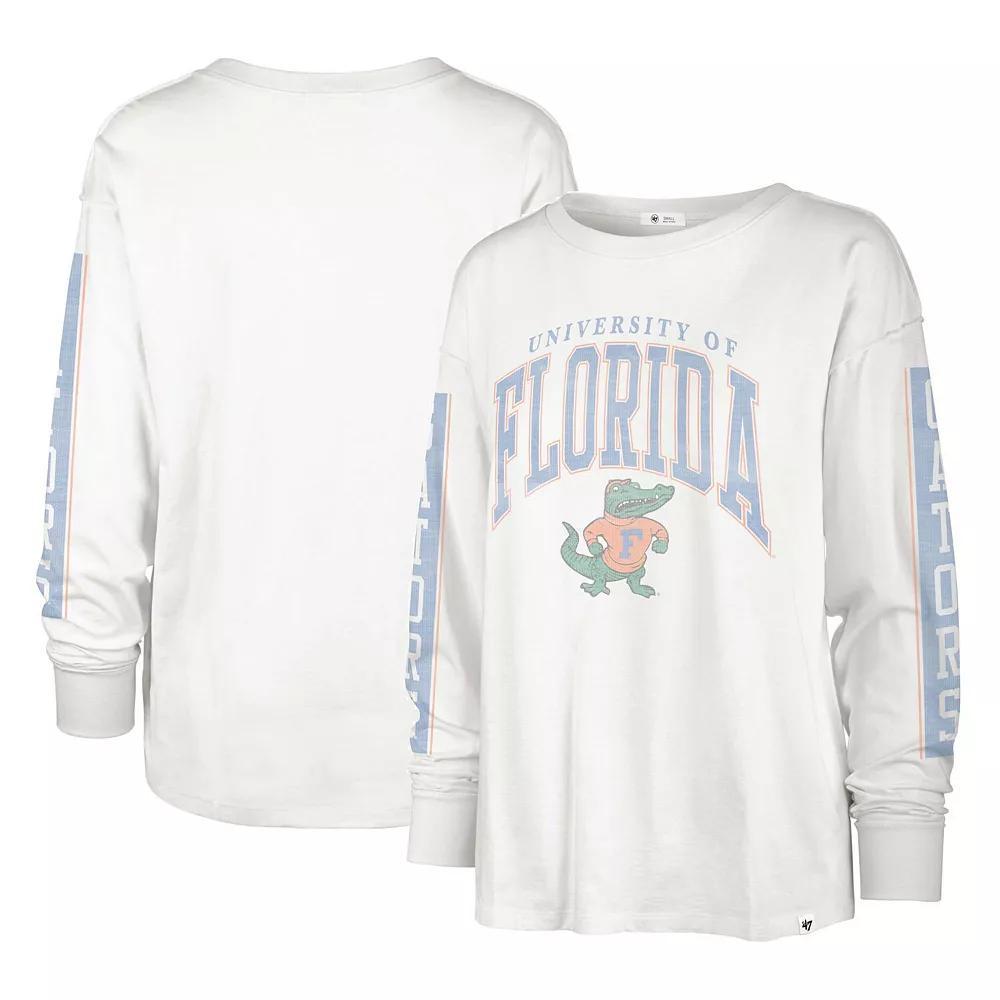 Women's '47 White Florida Gators Statement SOA 3-Hit Long Sleeve T-Shirt, Size: Small Product Image