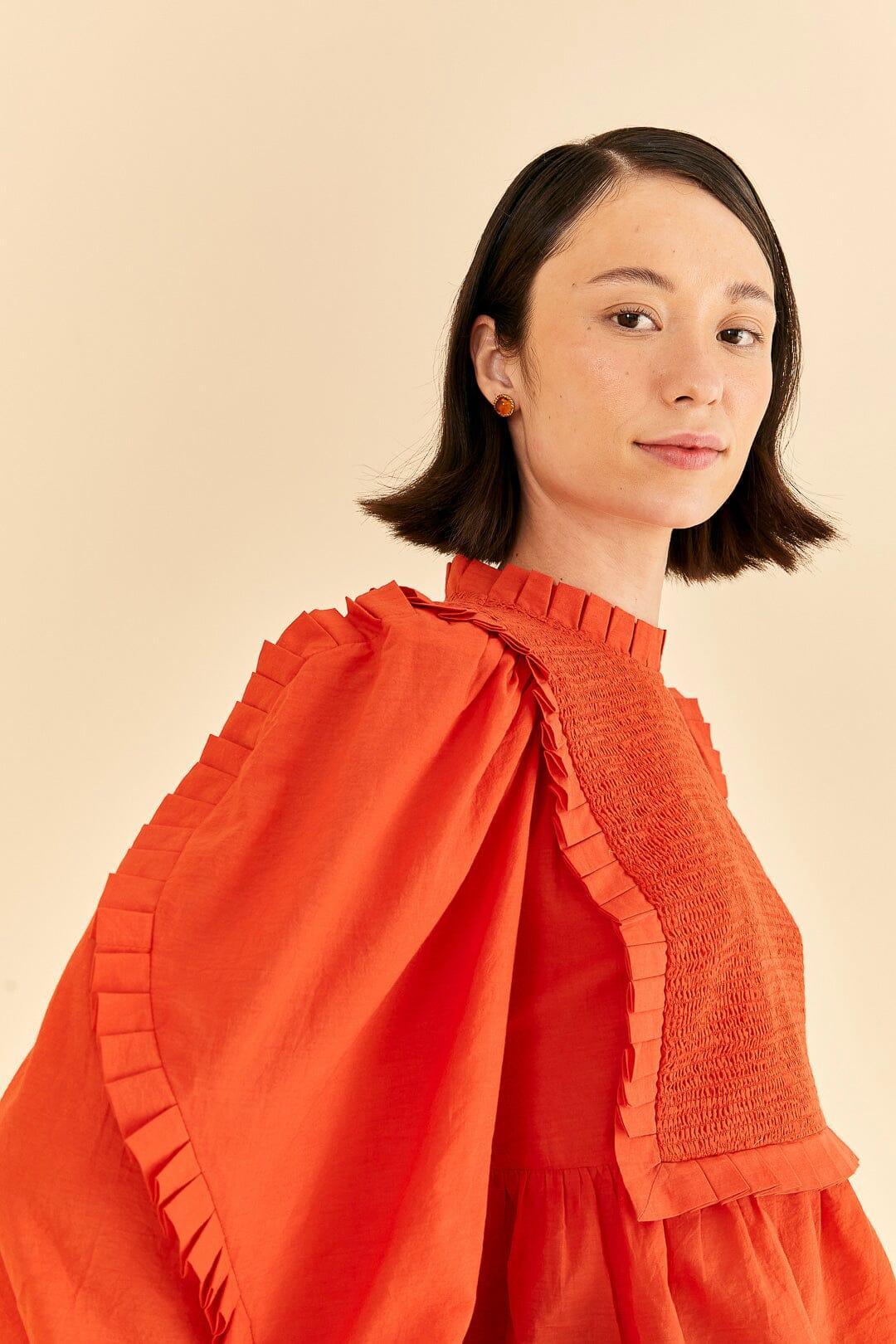 Orange Smocked Blouse Product Image