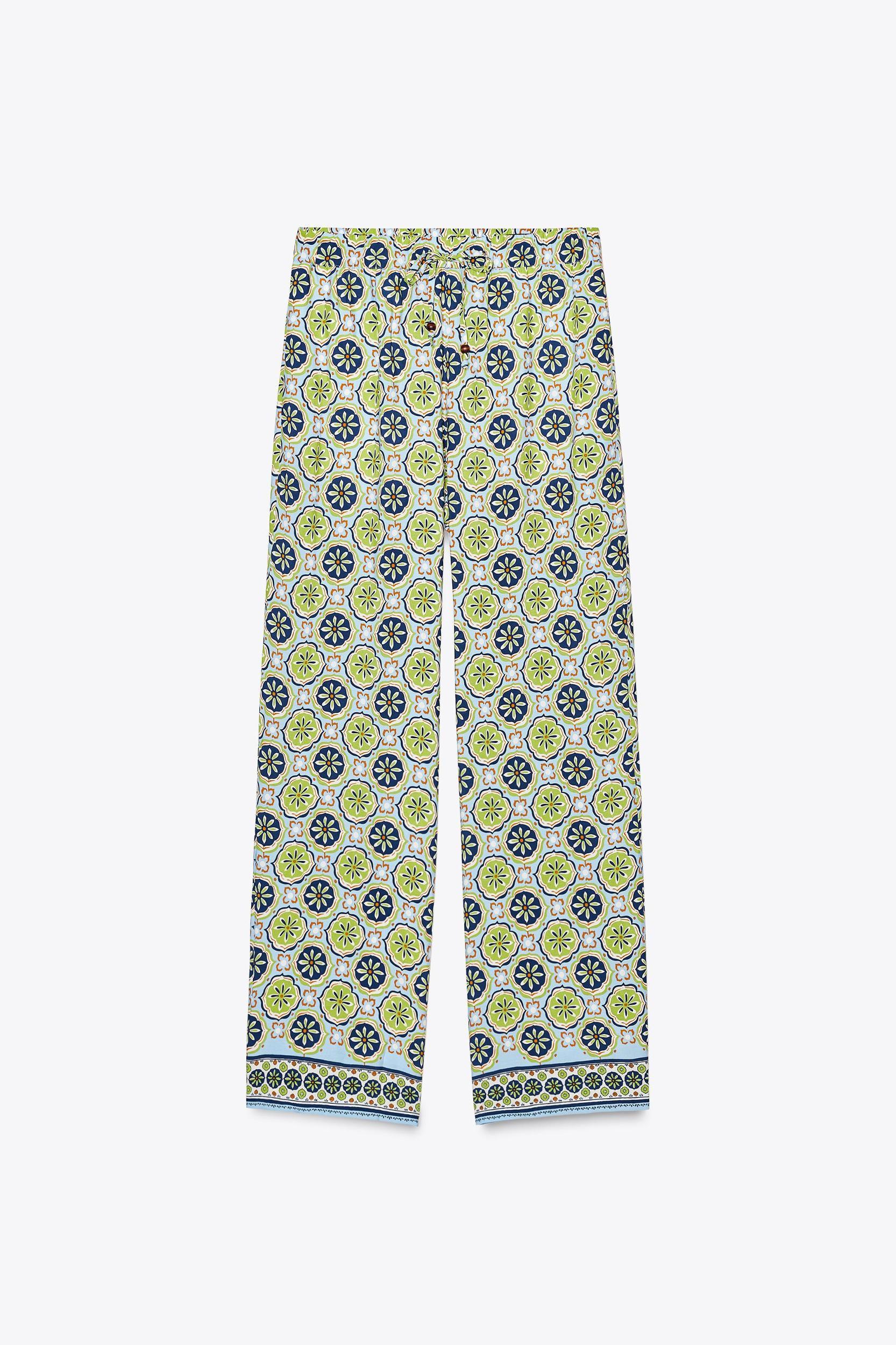 PRINTED WIDE LEG PANTS Product Image