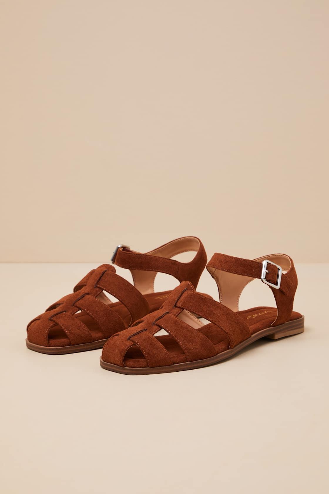Rigmore Chocolate Suede Fisherman Sandals Product Image