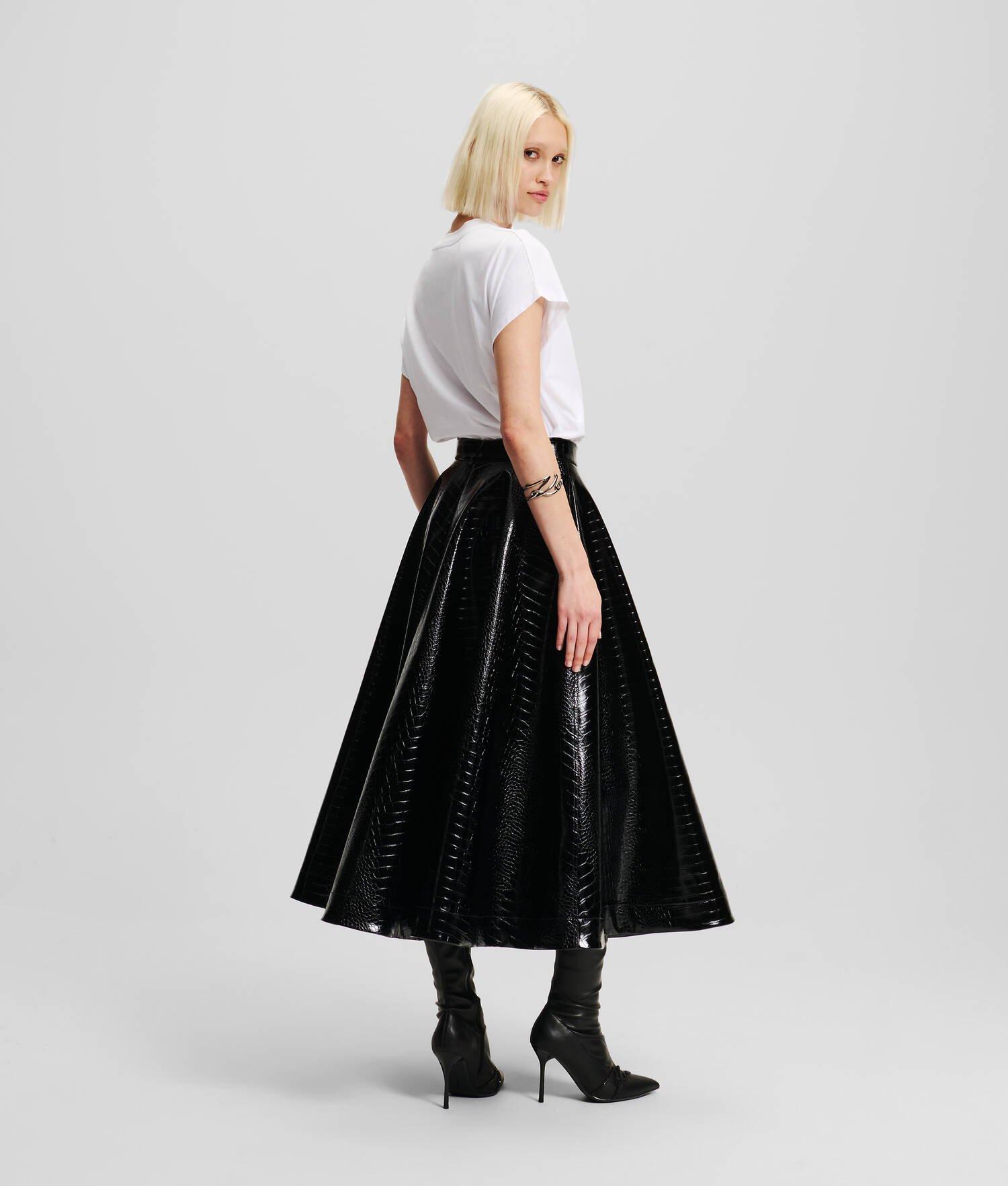 FAUX-LEATHER A-LINE SKIRT Product Image