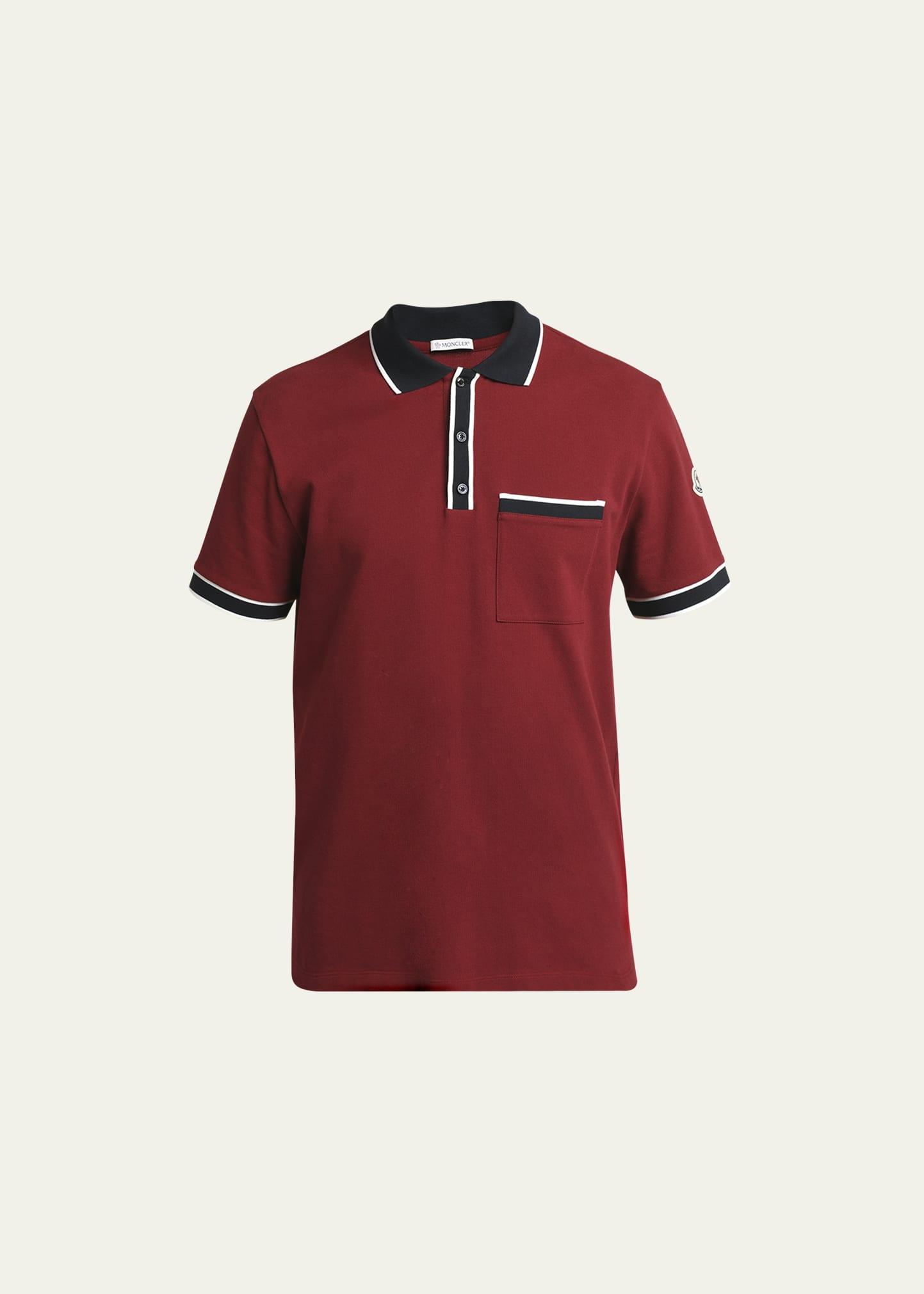 Mens Contrast-Trim Polo Shirt Product Image