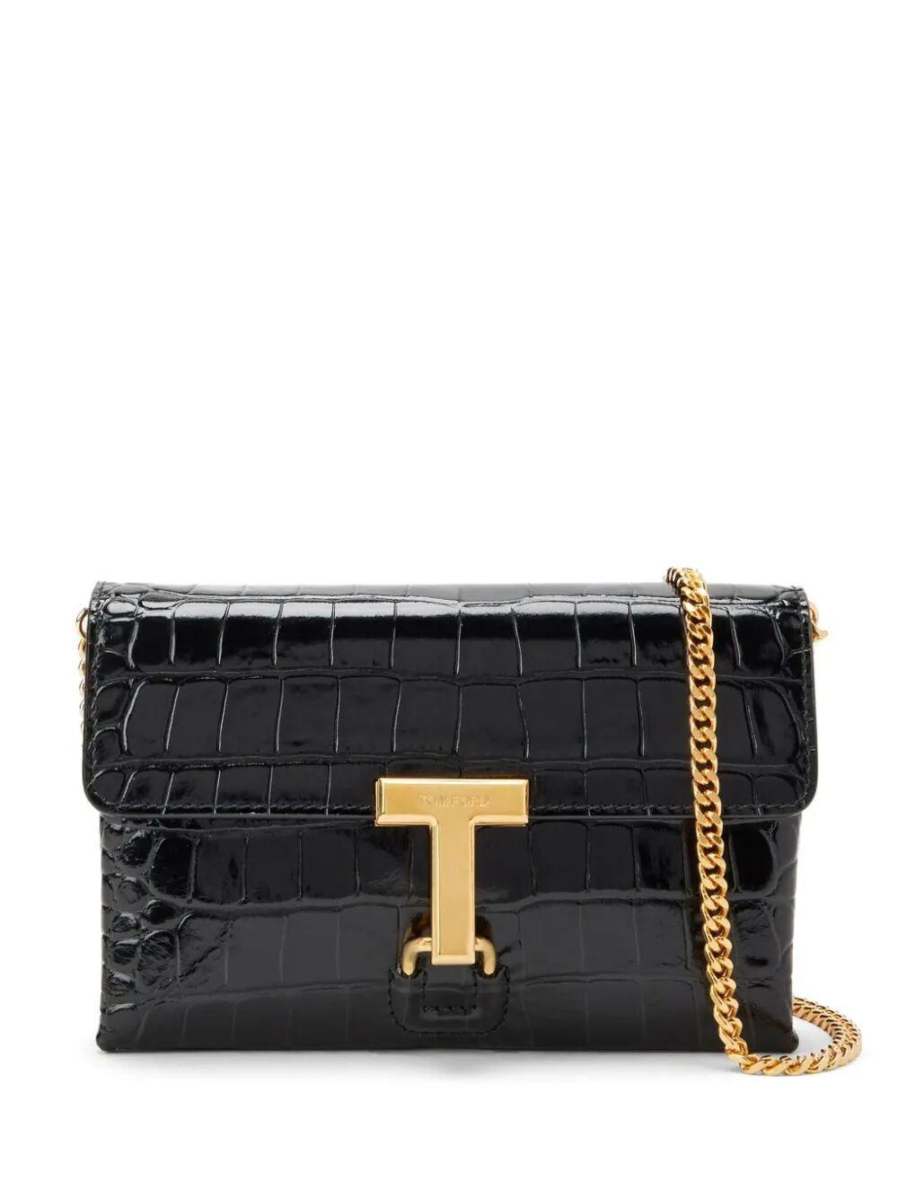 TOM FORD Crocodile Monarch Mini Bag In Black Product Image