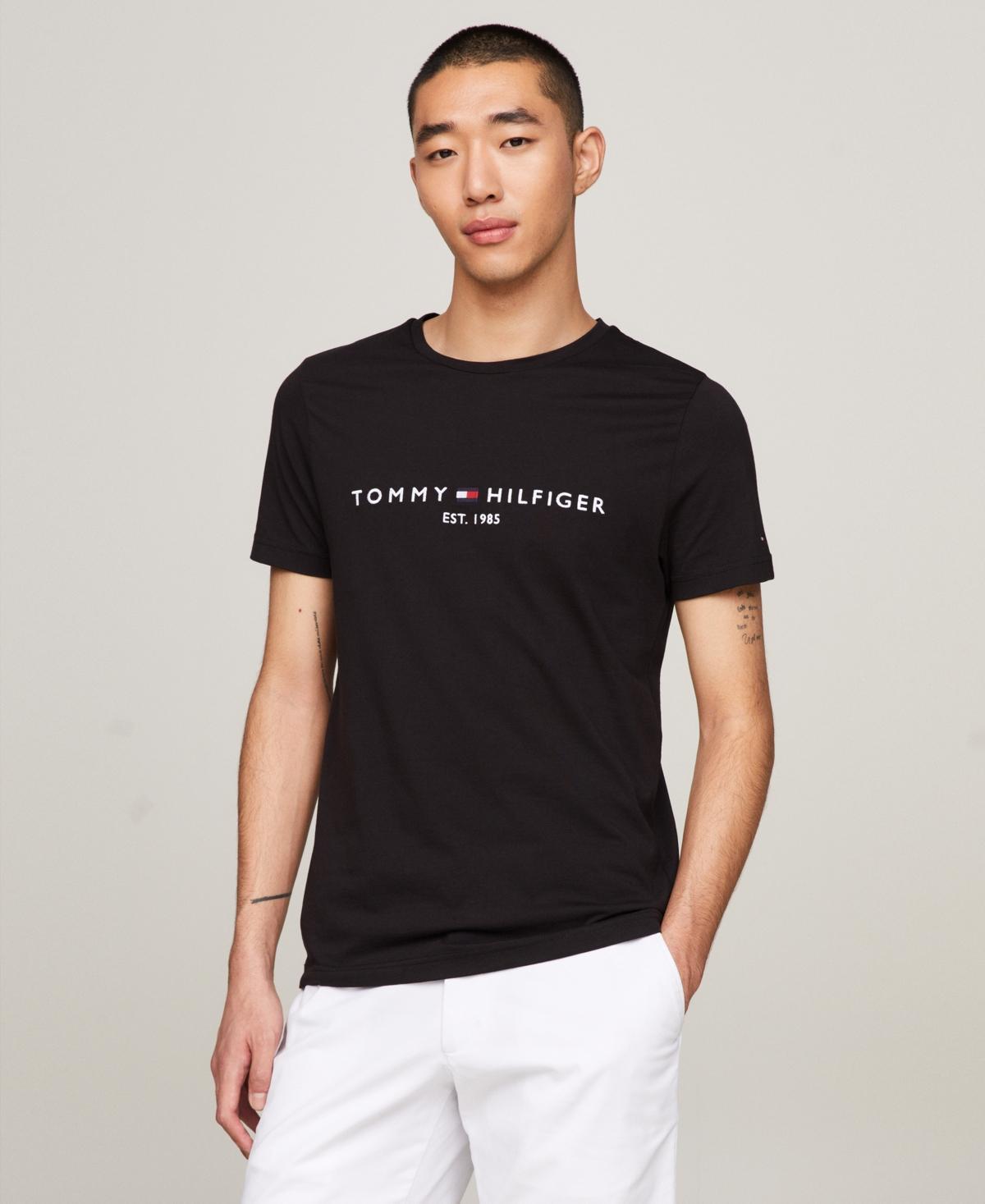 Tommy Hilfiger Mens Embroidered Logo Slim-Fit Crewneck T-Shirt Product Image