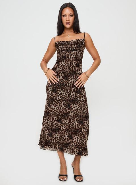 Sugar Maxi Dress Leopard Product Image
