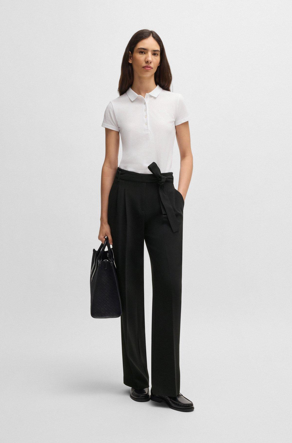 Relaxed-fit trousers in crease-resistant crepe Product Image