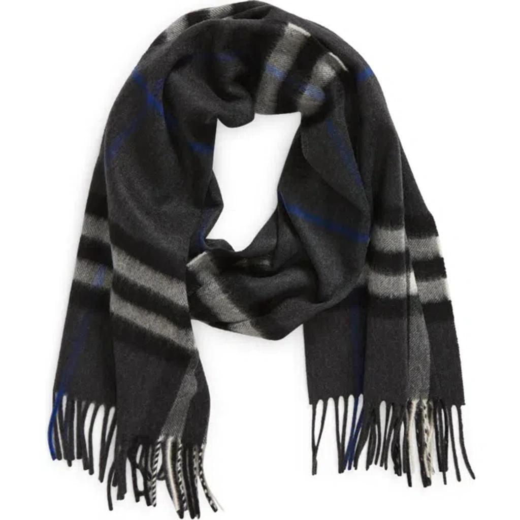 BURBERRY Giant Icon Check Cashmere Scarf In Gray Product Image