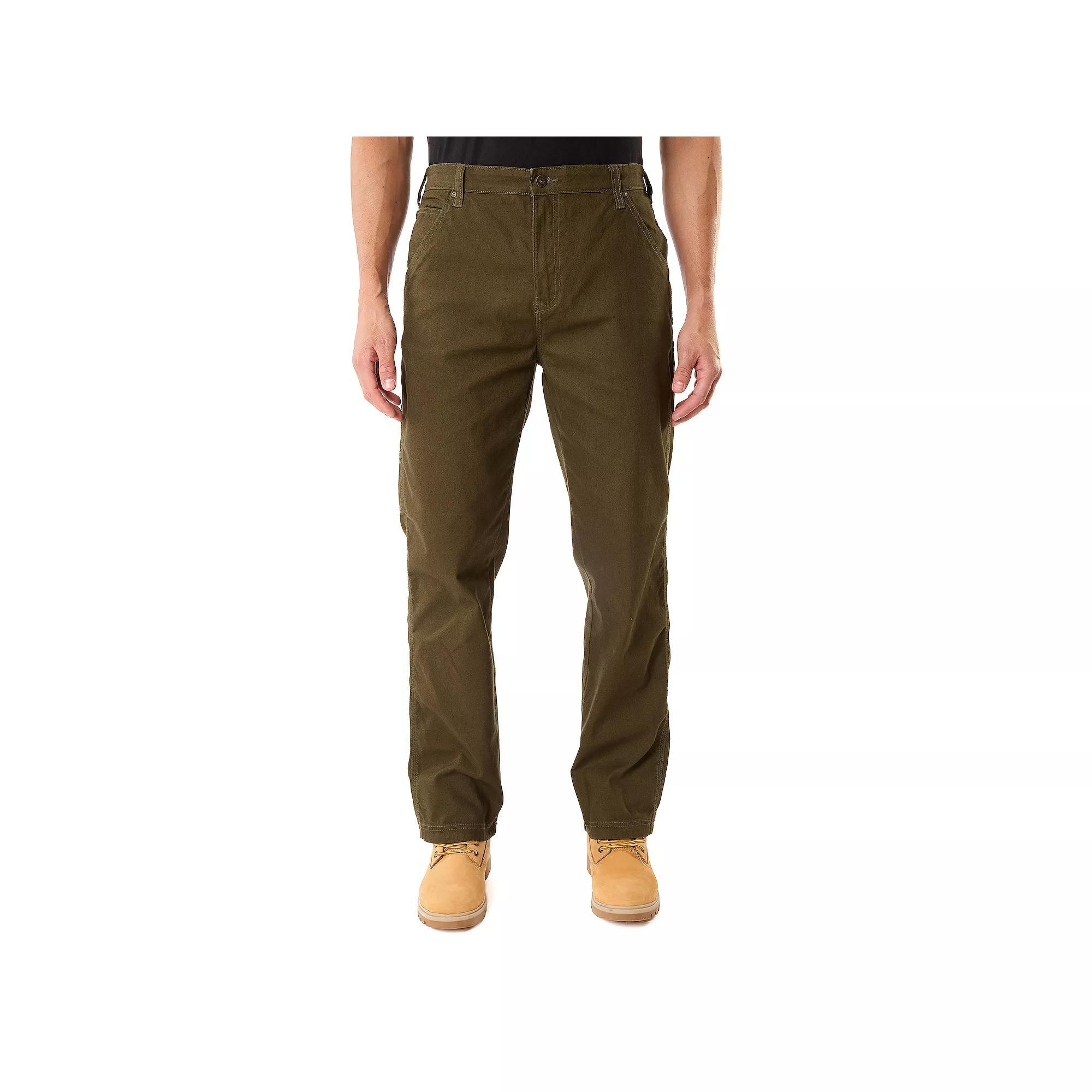 Men's Smith's Workwear Stretch Duck Canvas Carpenter Pants, Size: 38 X 32, Black Olive Product Image