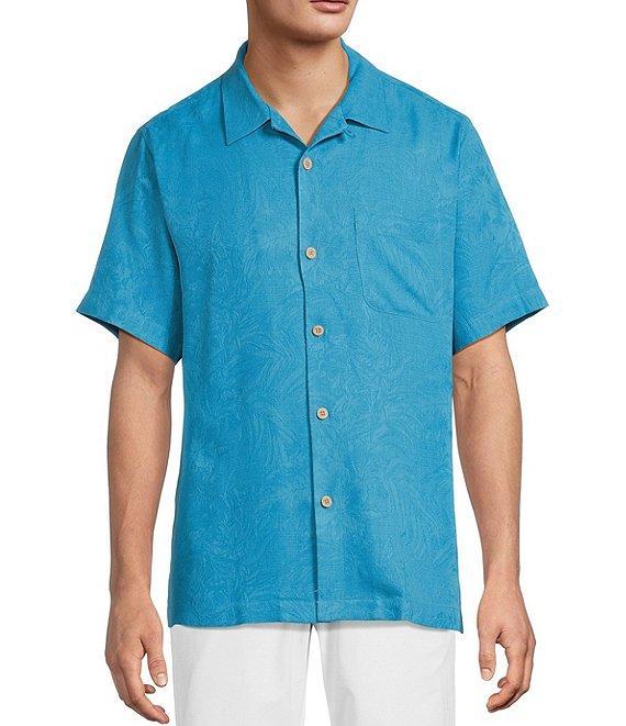 Tommy Bahama Big & Tall Solid Tropic Isle Silk Short Sleeve Woven Shirt Product Image