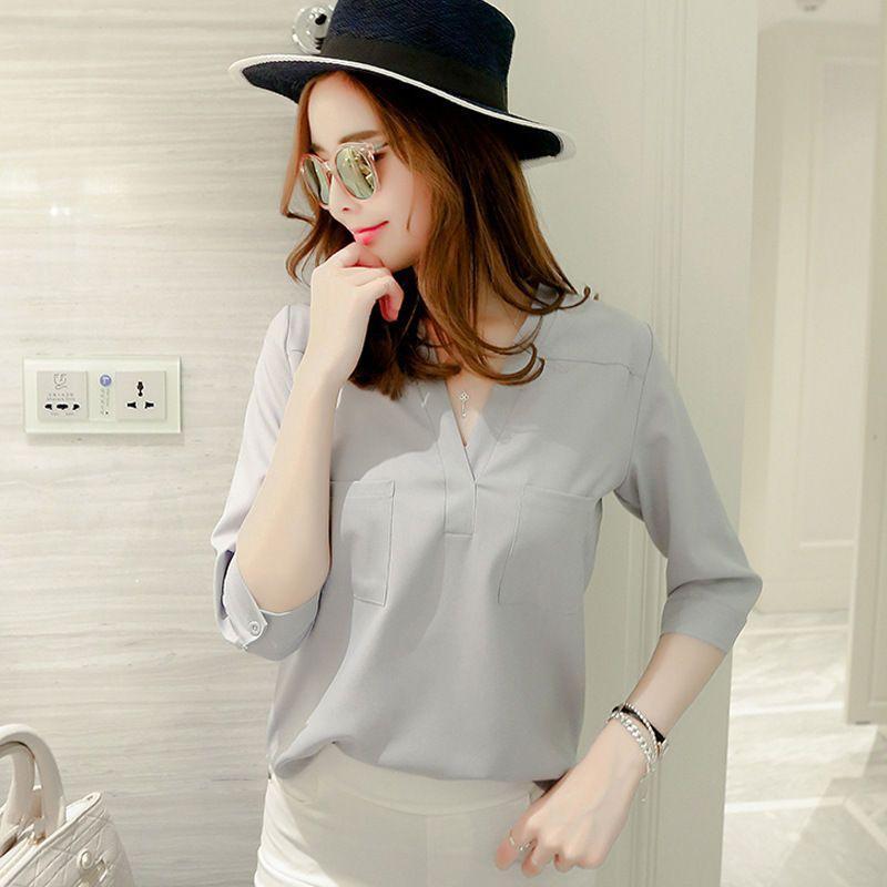 Notched Neckline Blouse Product Image