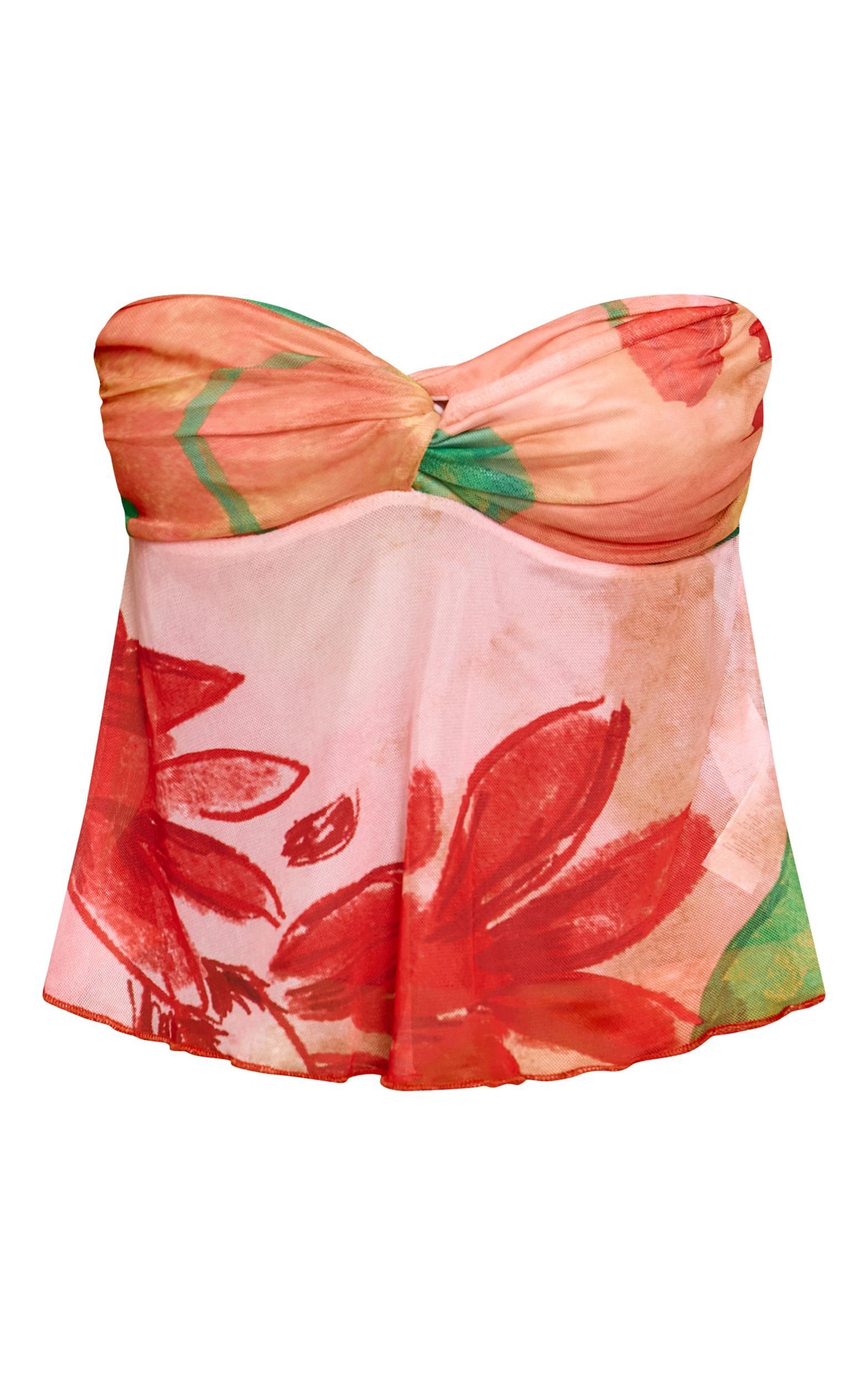  Multi Print Mesh Bandeau Top Product Image