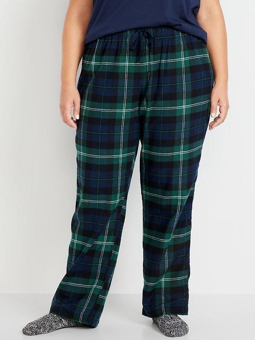 Mid-Rise Flannel Pajama Pants for Women Product Image