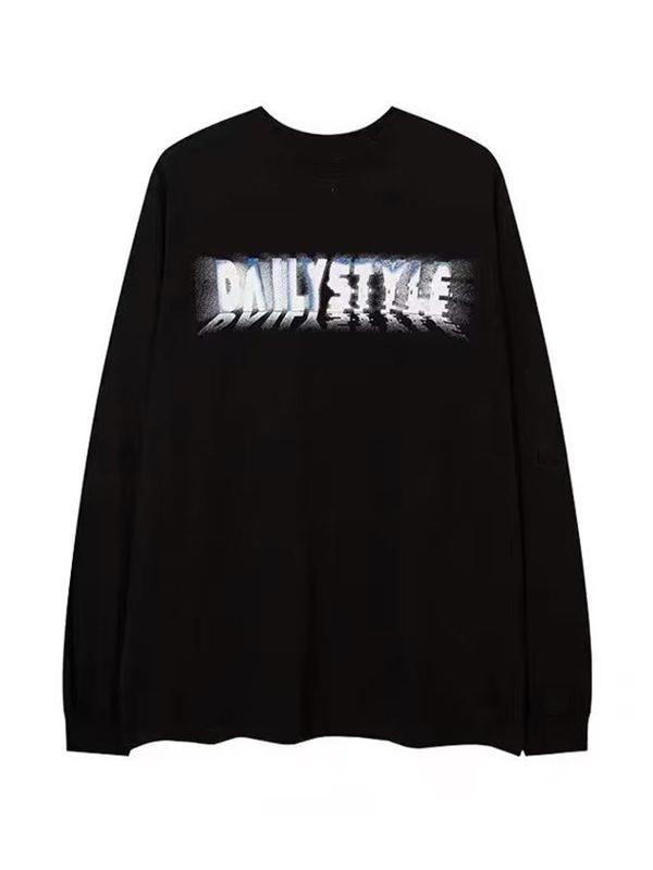 Men's Vintage Painting Print  Long Sleeve Tee Product Image