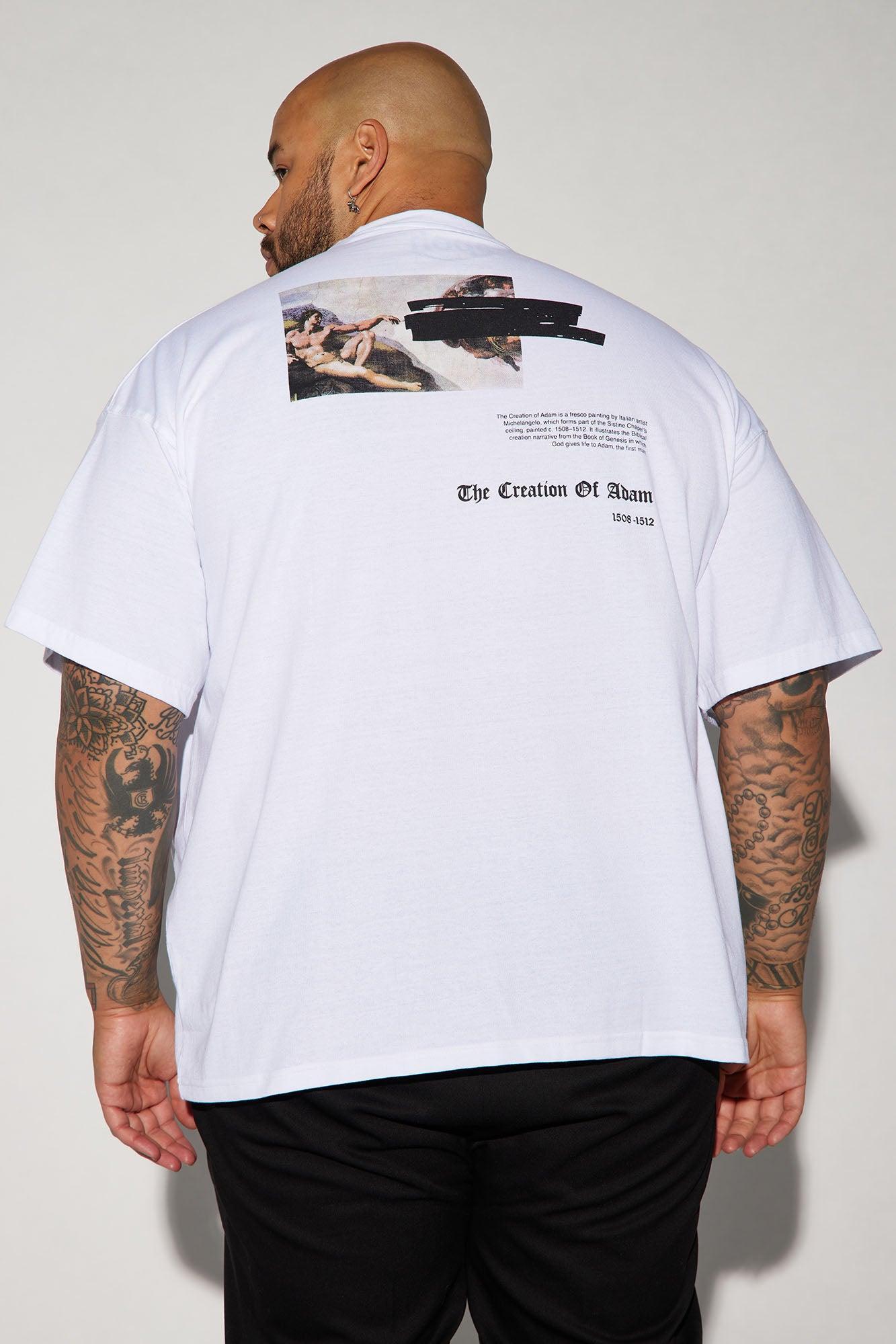 Creation Of Michelangelo Oversized Short Sleeve Tee - White Product Image