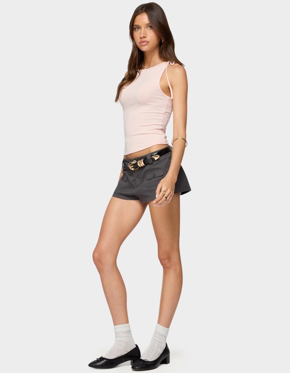 EDIKTED Terra Cargo Micro Shorts - GRAY Product Image